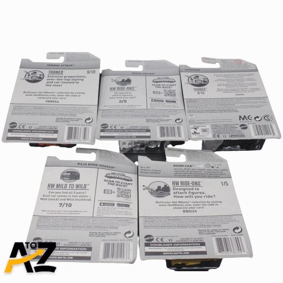 Lot Of 5 2015 Hot Wheels Tooned, HW RIde Ons, & HW Mild To WIld Cars 1:64 Mattel - Picture 3 of 10